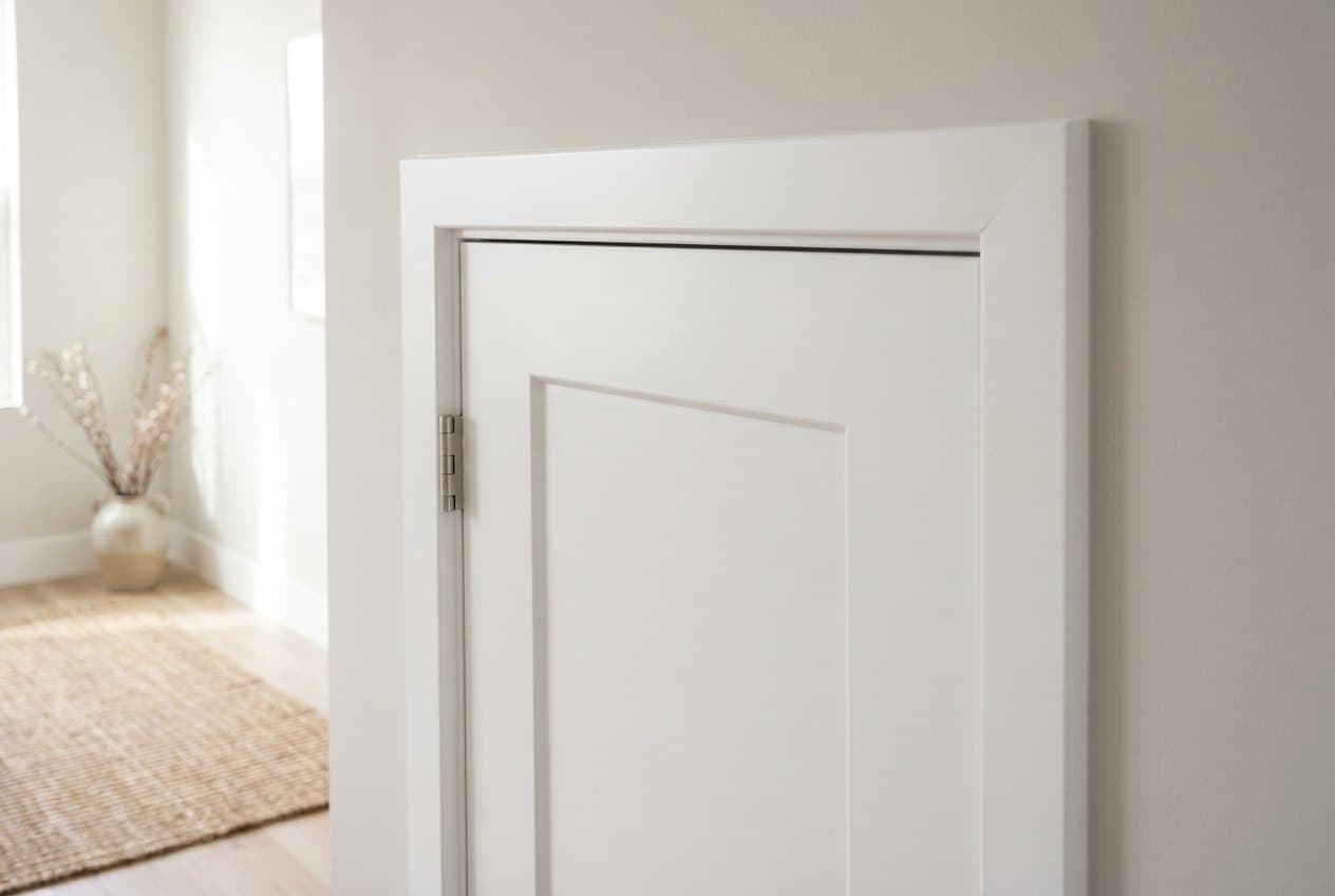 Double French doors opening to an office